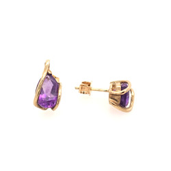 Pre Owned 9ct Amethyst Stud Earrings ZX29